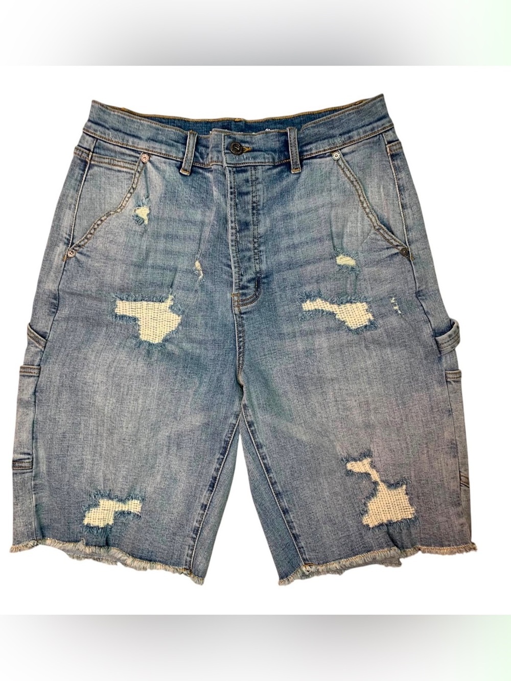 Sz 34 kilogram Distressed Blue Denim Men’s Shorts